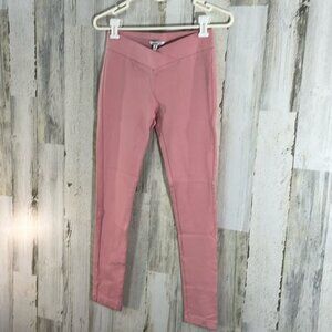 NWOT Straight Leg Pants Leggings Pink Size Small Low Rise